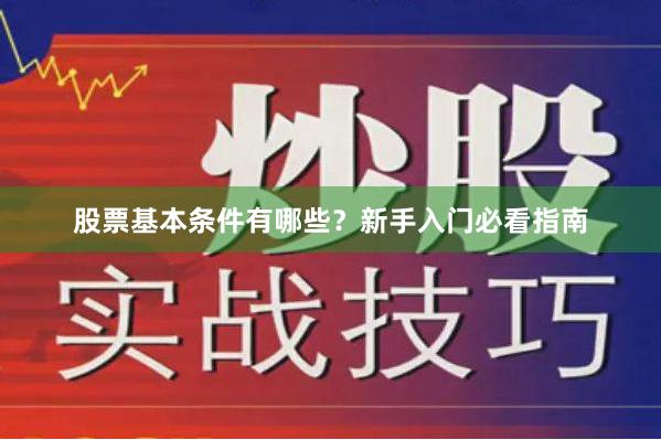 股票基本条件有哪些?新手入门必看指南